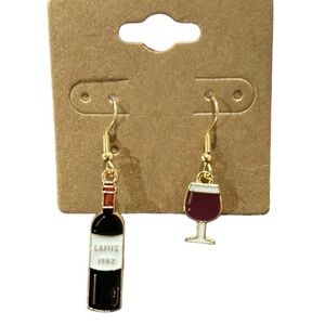Wine Bottle & Glass Earrings